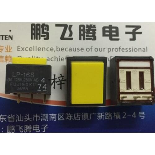 Original new 100% LP1W-16S-Y touch switch 19*15 rectangle reset button 3pin LP-16S 3A 125V 250VAC