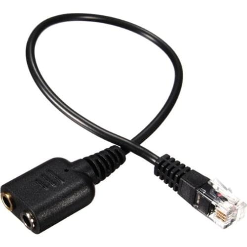 Data line 3.5MM to RJ9 Crystal Head Headphone Converter Connector Conversion Cable Adapter Convertor for PC Headset Telephone