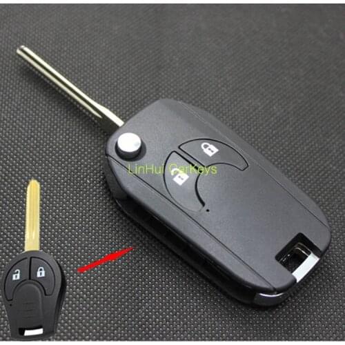 PINECONE for NISSAN Sunny March Tiida Sylphy 2 Buttons Uncut Brass Blade Modified Remote Blank ABS Key Shell 1 PC
