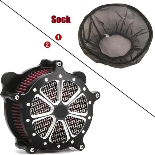 Fit For 2008-2016 Touring Road King Glide FLHX FLHR FLTR FLHT CNC Cut Air Cleaner Red Intake Filter Rain Socker Cover