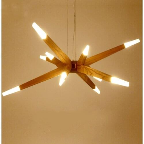 Japanese-style Sun Wood LED Pendant Light Tree shrew Suspension Lamp For Parlor restaurant cafe Store Home Pendant lights AL024