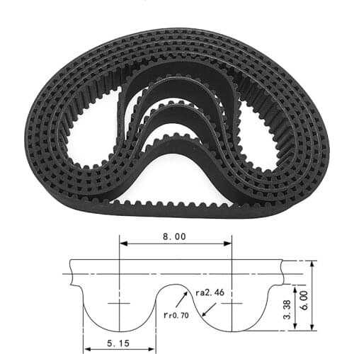1Pcs HTD 8M-1552 To 8M-1648 Close Loop Timing Belt Black Rubber Drive Synchronous Belts Width 20mm 25mm 30mm
