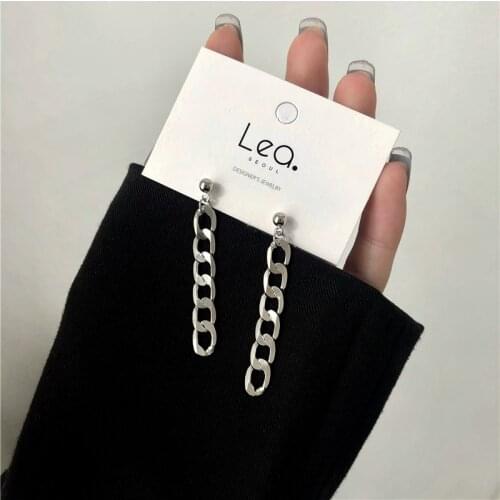 The European And American Style Metal Chain Stud Earrings Hip-hop Punk Long Earrings Women Jewelry Gift Party Accessories