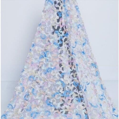 Net Yarn Embroidery Contrast Color Chiffon Embroidery Fabric DIY Clothing Background Decoration Accessories Lace