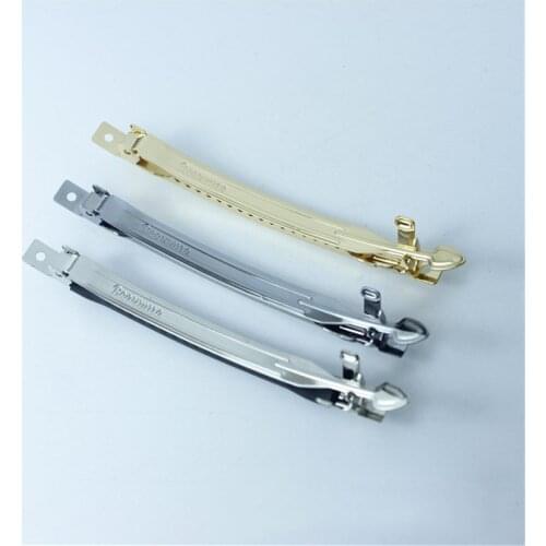 50pcs 8cm High Quality Narrow French Barrette Spring Hair Clips Automatic Clip Blank Bow Hairpin Supplies for Jewelry Making