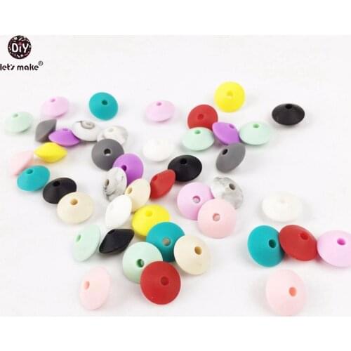 Lets make Silicone Teething Abacus Lentils Beads Marble Colorful Rhombus Baby Bracelet 50pc DIY Silicone Teether Pendant Beads