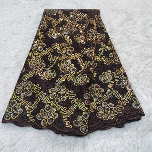 Embroidered African Sequins Lace Fabric High Quality Nigerian Net Laces Fabrics Bridal French Tulle Lace Fabric HZ1125