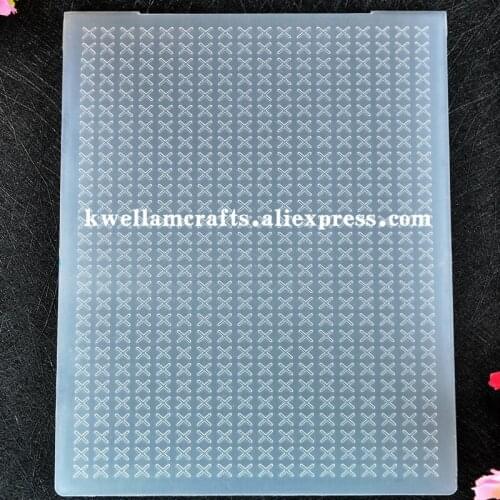 X Pattern Plastic Embossing Folder For Scrapbook DIY Album Card Tool Plastic Template 12.1x15.3cm KW8120117