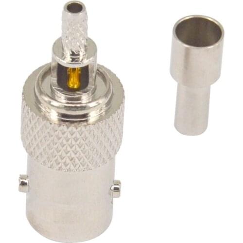 100 Pieces BNC female crimp 50 ohm RF connector BNC female crimp Plug for RG316 RG174 LMR100 coaxial cable