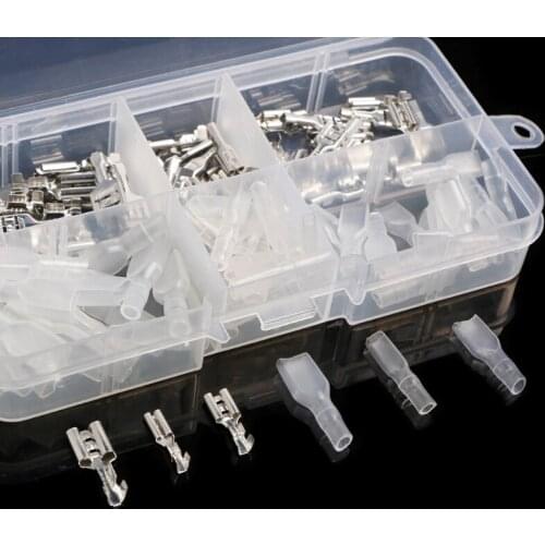 120Pcs/Set 2.8mm 4.8mm 6.3mm Crimp Insulating Terminal Female Spade Connector Sleeve W315