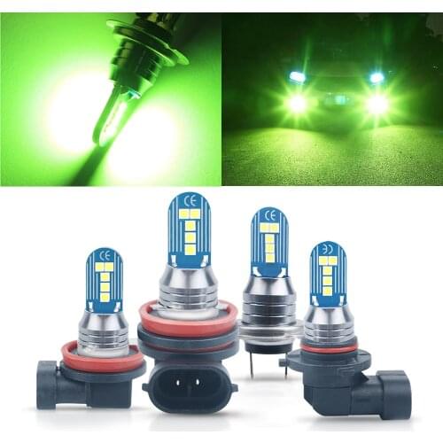 1X H8 H11 H7 LED Car Fog Light Bright Green New LED Illumination Fog Bulbs 10*3030SMD for Daytime Running Light DRL Fog Lamp 12V