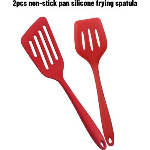 2pcs Set of Silicone Frying Spatula Fish Spatula Drain Spatula Cooking Spatula Cooking Spatula Steak Spatula Frying Spatula
