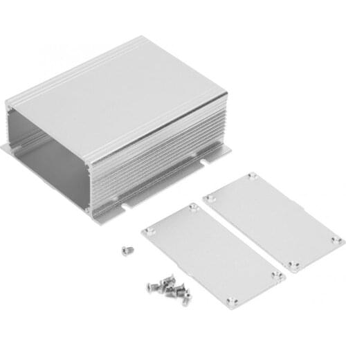 Aluminum Printed Circuit Board Instrument Box Enclosure Electronic Project Case Silver White