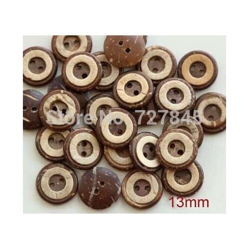 50pcs/lot Size:13mm-15mm Natural Coconut Buttons for Craft Round Wood Button Sewing Accssories (ss-k1129)