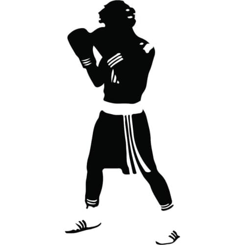 7.7*16.5CM Unique Boxing Gloves Gym Sport Fitness Decor Car Sticker Silhouette Vinyl Accessories C12-0782