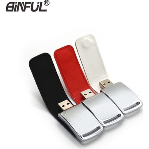 Keychain Leather USB flash drive 4GB 8GB 16GB 32GB 64GB Business pendrive usb thumb Capacity pen drive memory stick metal gift