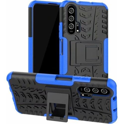 Shockproof Case for Huawei Honor 20 Pro Honor20 Rugged Silicone Armor Dual Layer Protective Stand Holder Phone Cover