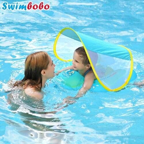 Childrens Swimming Float Pool Accessories Inflatable With Sunshade Floating Kid Baby Circle Bathing Summer Outdoor Water Toys