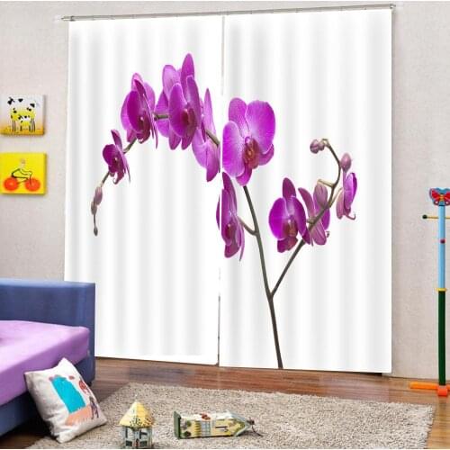 Purple curtains Luxury Blackout 3D Window Curtains For Living Room Bedroom flower curtain