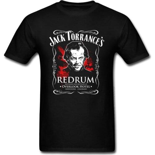 Men Funny Personalized Tops Tees Round Neck Rock Music T Shirts 100% Cotton Crazy T-Shirt Short Sleeve Red Rum Jack T Shirts