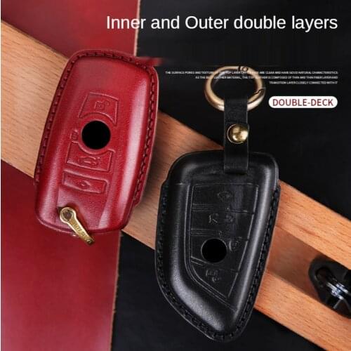Handmake Leather Car Key Case Cover For BMW X1 X3 X5 X6 Series 1 2 3 5 7 F15 F16 E53 E70 E39 F10 F30 G30 F34 M3 M4 F48 F39