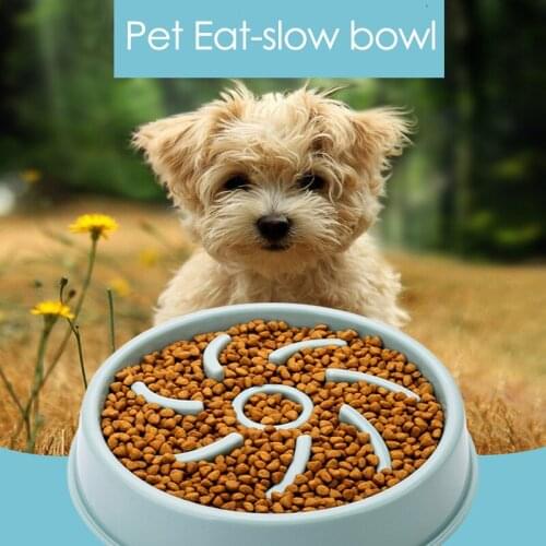 Round Pet Dog Feeding Food Bowls Puppy Slow Down Eating Feeder Dish Bowel Prevent Obesity Dogs Food Bowl Supply Dropshipping