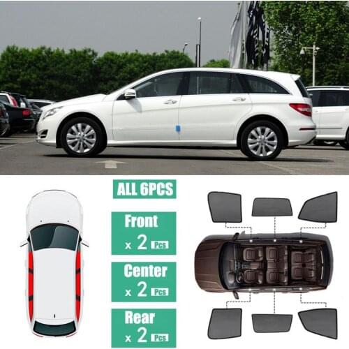 Side Windows Magnetic Sun Shade UV Protection Ray Blocking Mesh Visor Fit For Mercedes Benz R350 400 2011-2018