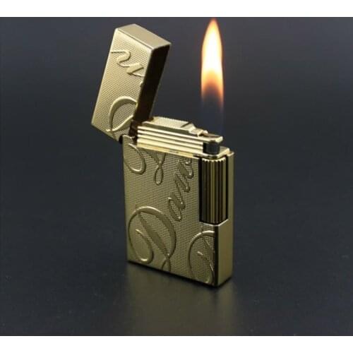 Fashion Letter Relief Lighter Bright Sound Grinding Wheel Cigarette Lighter Men Metal Gas Butane Flame Lighter Smoker Gift