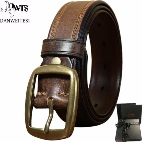 [DWTS]men belt male leather belt men male genuine leather strap luxury pin buckle fancy vintage jeans Business high quality