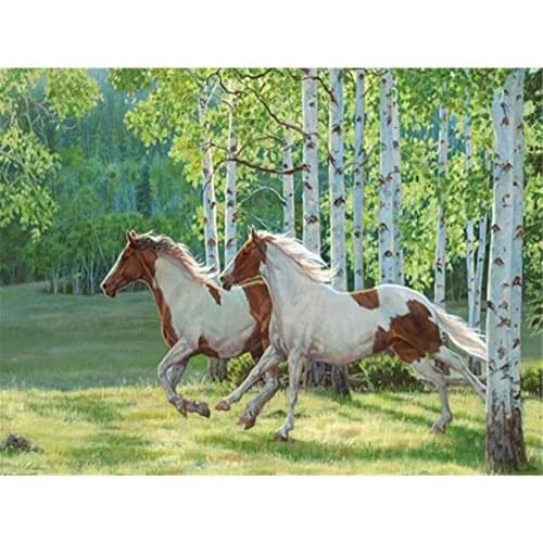 Animal Horse Flower DIY Cross Stitch Embroidery 11CT Kits Needlework Craft Set Cotton Thread Printed Canvas Dropshipping