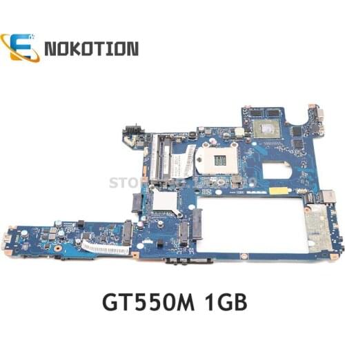 NOKOTION Laptop Motherboard For LENOVO IdeaPad Y470 Mainboard PIQY0 LA-6881P HM65 DDR3 GT 550M GPU 1GB