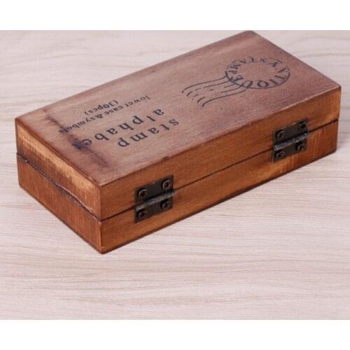 2021 New 30pcs Retro Alphabet Letter Uppercase Lowercase Wooden Rubber Stamp Set Craft