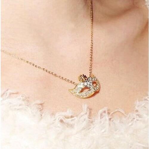 New Necklace Fox Design Mask Modeling Crystal Short Collarbone Necklace Fashion Personality Women Necklace Wholesale