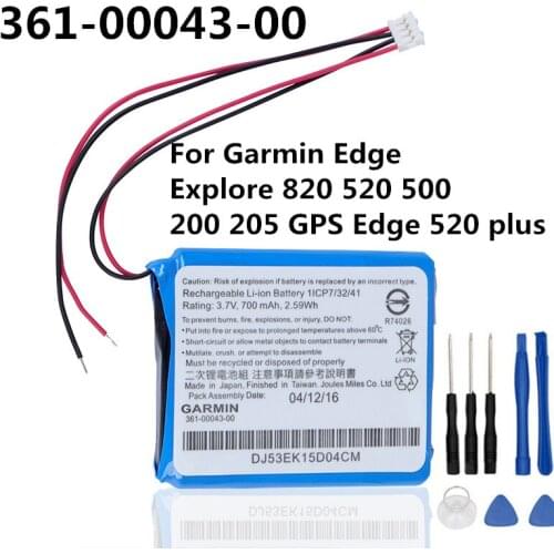 New Original Battery For Garmin Edge Explore 820 520 500 200 205 GPS Edge 520 plus 361-00043-00 High Quality