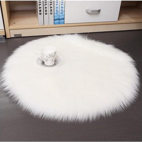 Solid Color Warm Wool Round Cushion Stool Pad Thickening Dining Chair Anti-Slip Seat Mat Chair Mat Pad High Quality Chair Indoor