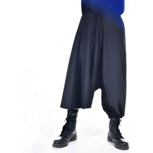 Customized plus size New style male baggy pants have seven endpoints in spring summer asymmetric thin everyday pants S~6XL