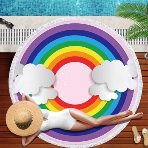 Rainbow clouds Pareo beach Microfiber towel strandlaken Towels Beach mat Bath towel beach towel For home towel Sea beach towel