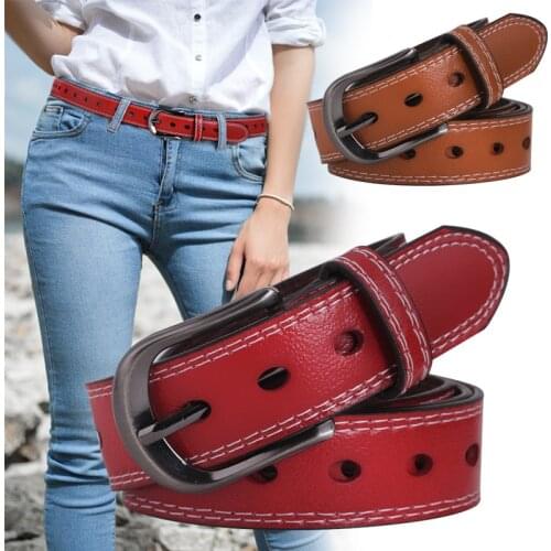 Womens strap casual all-match Women brief genuine leather belt women strap pure color belts Top quality jeans belt