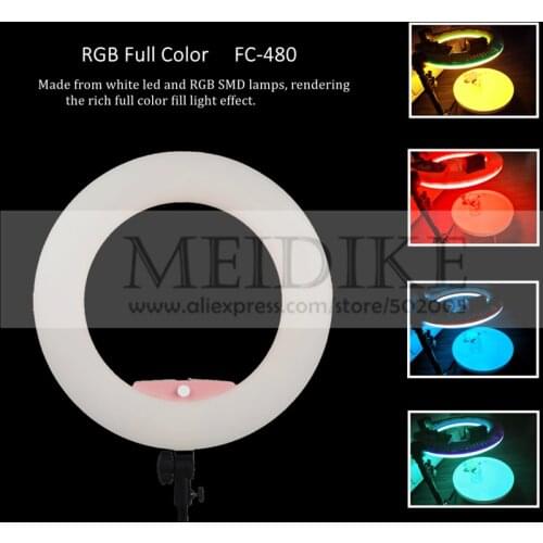 Yidoblo RGB LED Ring Light Lamp LED Video Makeup Tattoo Beauty Skin Lamp Photography Movie Studio broadcast Light +2M stand+ bag