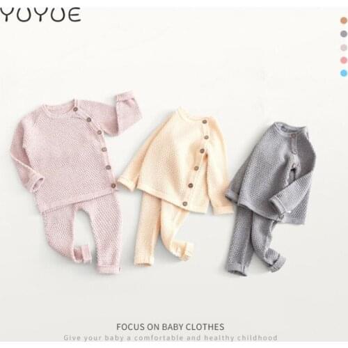 Baby Clothing Set Autumn Knitted Baby Clothes Newborn Long Sleeve Infant Baby Outfits Baby Sweater Pants 2 pc Baby Boys Clothes