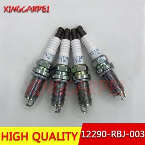 4pcs/lot 12290-RBJ-003 DILFR6F11G Car Iridium Spark Plug Fit For Honda Insight 1.3 2010 2011 12290 RBJ 003 DILFR6F 11G