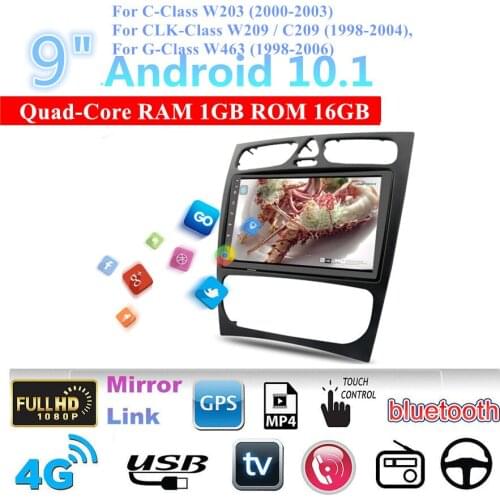 Android 10.1 9'' Car Radio GPS Navi 16GB Picture-in-picture function For MERCEDES BENZ C CLK W203 W209/ C209