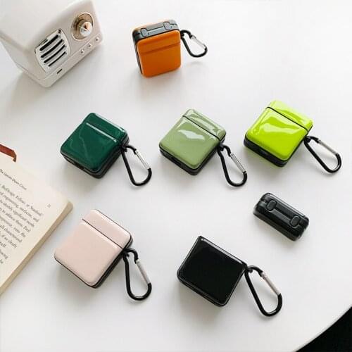 Fashion Silicone Headphone Set Anti-fall Belt Hook Case Thin Case with Hanging Buckle Earphone Headset Box for Apple Airpods 1 2