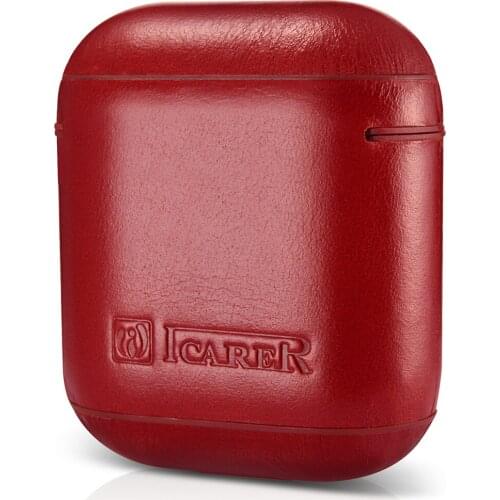 Genuine Leather Case For Airpods 2 Bluetooth Earphone Protection Wireless Charging Box ICARER