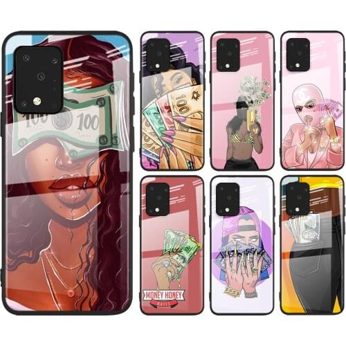 Afro Girls Black Women Art For Samsung Galaxy A91 A81 A72 A71 A52 A51 A41 A31 A21S A21 EU A11 A01 Tempered Glass Phone Case