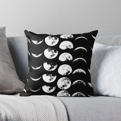 Moon Phases No. 2 Throw Pillow Cushion Cover Polyester throw pillows case on sofa home living room car seat decor 45x45cm