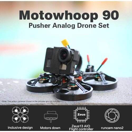 HGLRC Motowhoop 90mm Pusher analog set Zeus 13 AIO F722 Zeus Nano VTX 350mW 1303.5 4500KV 4S 2inch FPV Racing Cinematic Drone