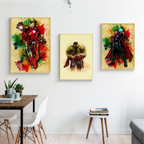 Canvas Painting Disney Marvel Movie Avengers Superhero Iron Man Hulk Thor Print poster Wall Art Picture Living Room Decoration