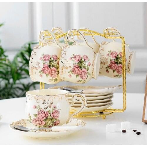 1pcs Ceramic Hand Painted Coffee Cup With Dish Spoon Vintage Cup Cafe Bar Supplies Personality Breakfast Colorful Milk Cup