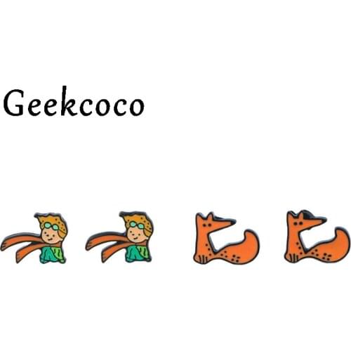 Little Prince Creatives minimalism Enamel Earrings for Women Lovely Earrings Girl Earring Stud Accessory Cartoon Jewelry J0563